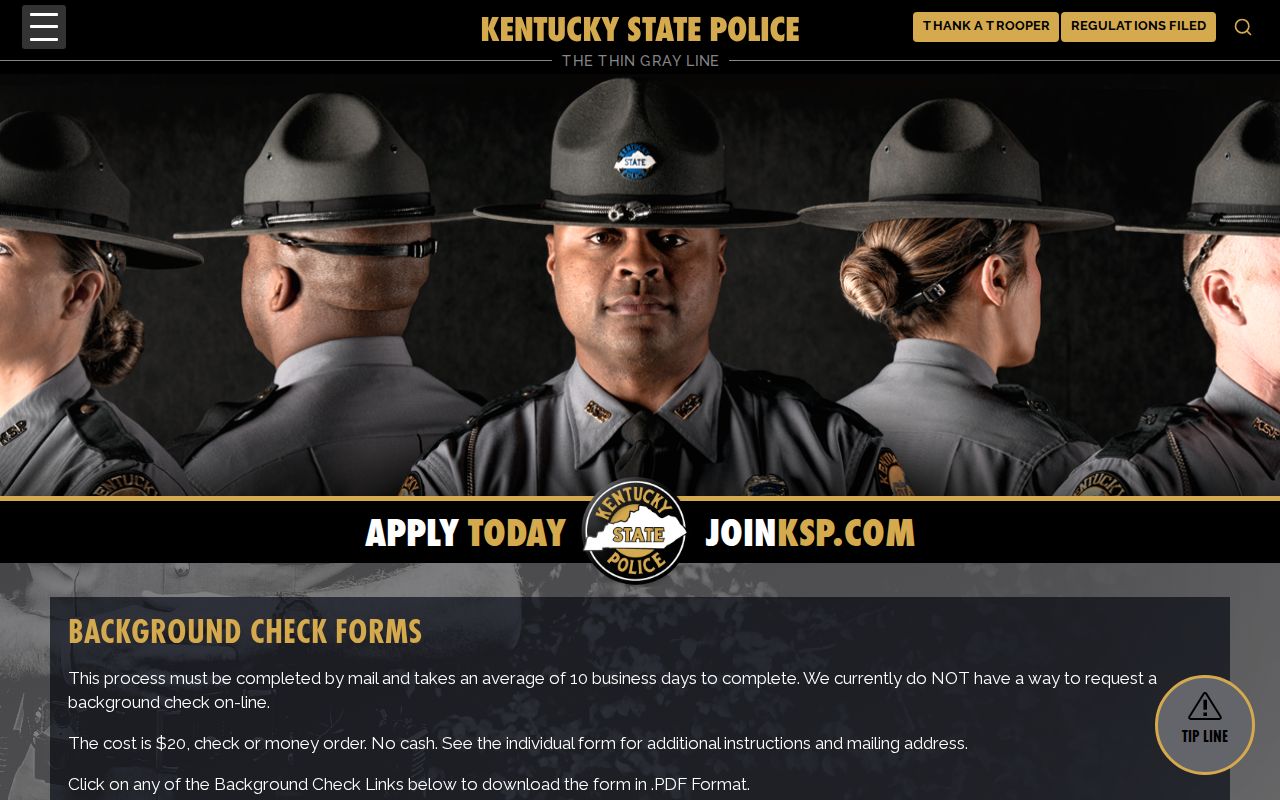 Adair County criminal history Kentucky name check forms
