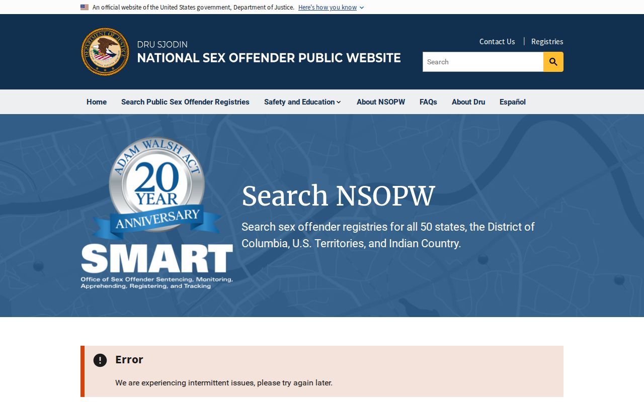 Adair County sex offender lookup through the national NSOPW search